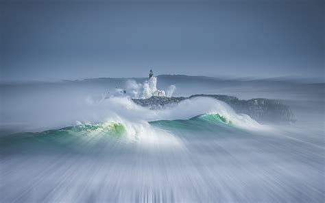 Fondos de pantalla mar vehículo olas costa faro clima Oceano