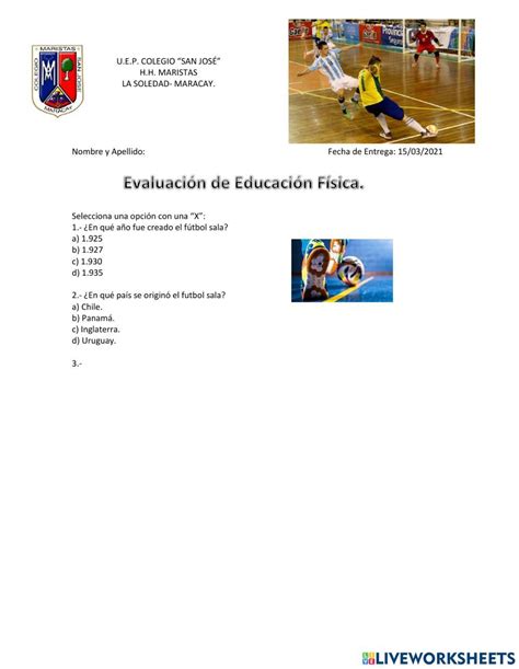 Ejercicio De Educaci N F Sica Futbol Sala Ejercicios De Educacion