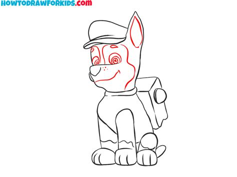 How To Draw Chase From Paw Patrol Easy Drawing Tutorial For Kids