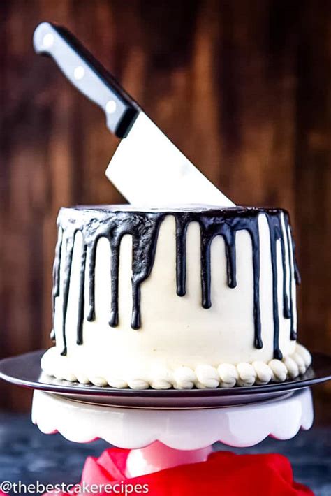 Bloody Halloween Cake Recipe Fun White And Black Drip Cake With Fruit