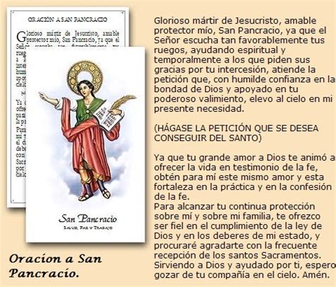 Oración a San Pancracio Descubrir Online