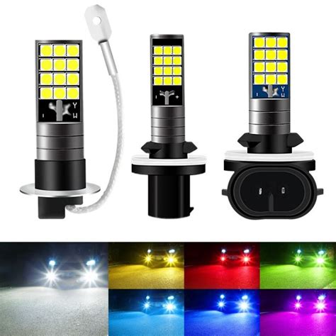 Pcs Dual Color Fog Light H H Fog Lights Bulb Smd