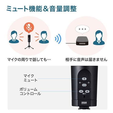 Web会議高感度usbマイク 指向性が切り替えできる Zoom、teams対応 サンワサプライ Mm Mcu05bk メーカー保証新品 送料