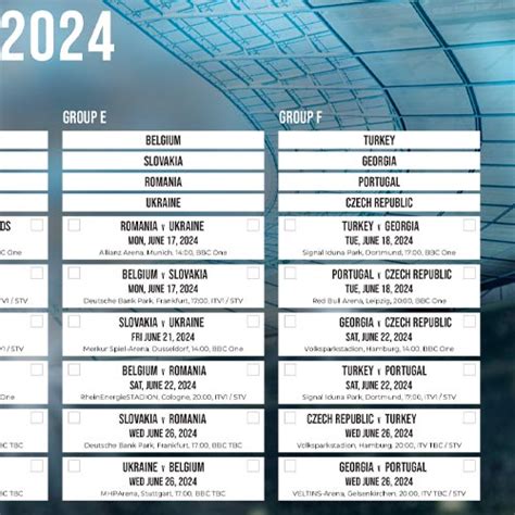 A Euro Football Championship Fixture Wall Chart Partyrama