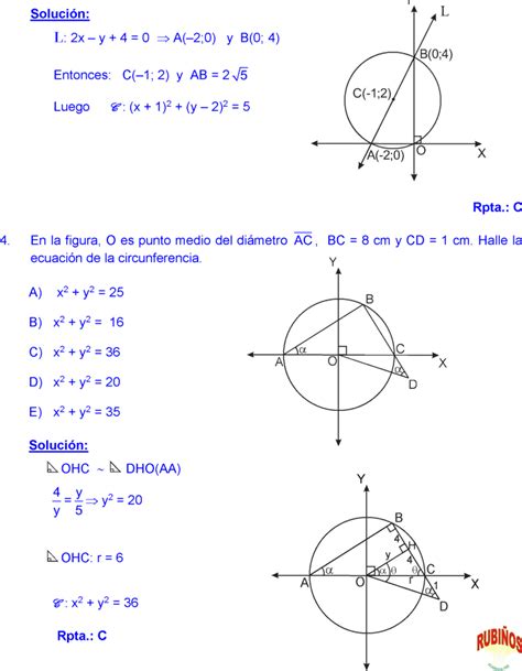 Ecuacion De La Circunferencia Ejercicios Resueltos Pdf