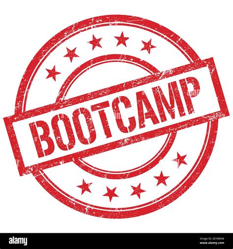 BOOTCAMP Text Written On Red Round Vintage Rubber Stamp Stock Photo Alamy