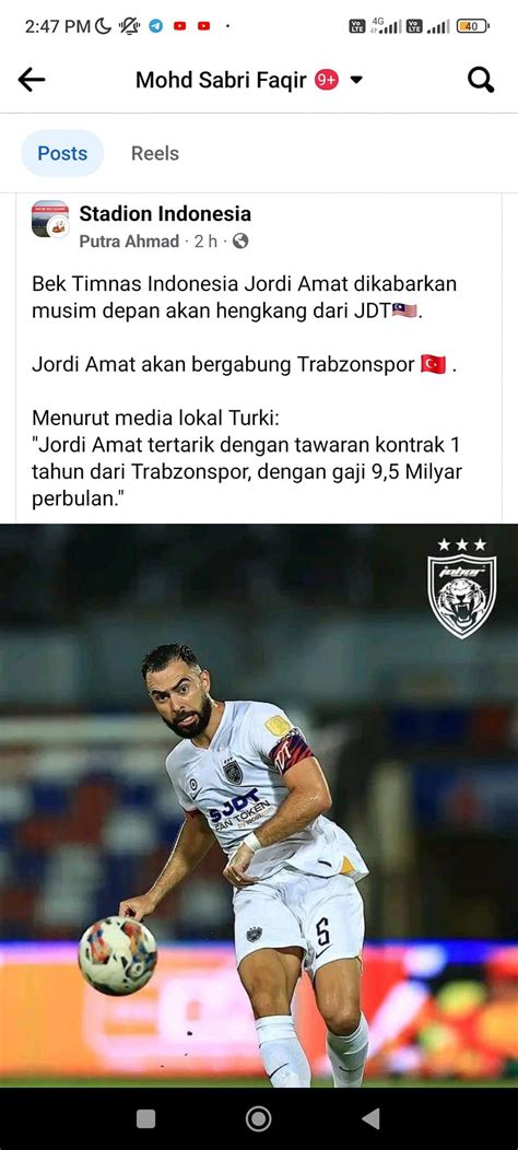 Jordi Amat Bakal Tinggalkan Jdt Sertai Trabzonspor Bintang Sesuai