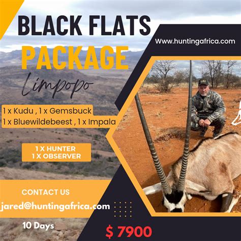 Limpopo Black Flats Hunt Package 10 Days 1 Hunter 1 Observer 1 Ph