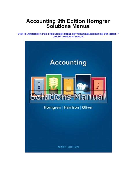 Accounting 9th Edition Horngren Solutions Manual By Jimmy Bertram930