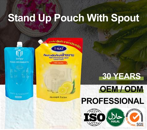 Dishwashing Liquid Pouch Custom Liquid Soap Stand Up Pouch With Spout