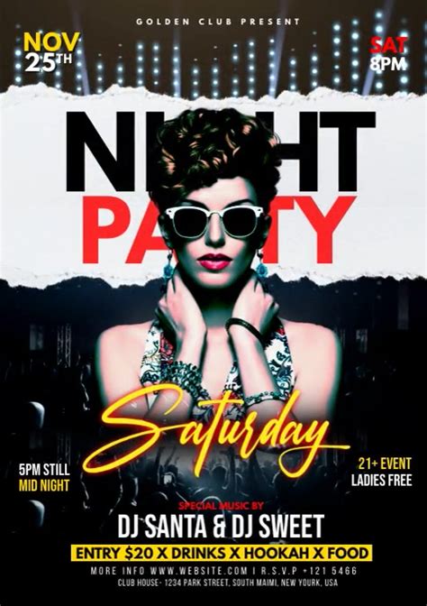 Saturday Night Party Flyer Template Postermywall