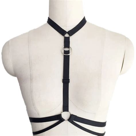 Black Gothic Body Harness Sexy Pole Dance Lingerie Harness Pastel