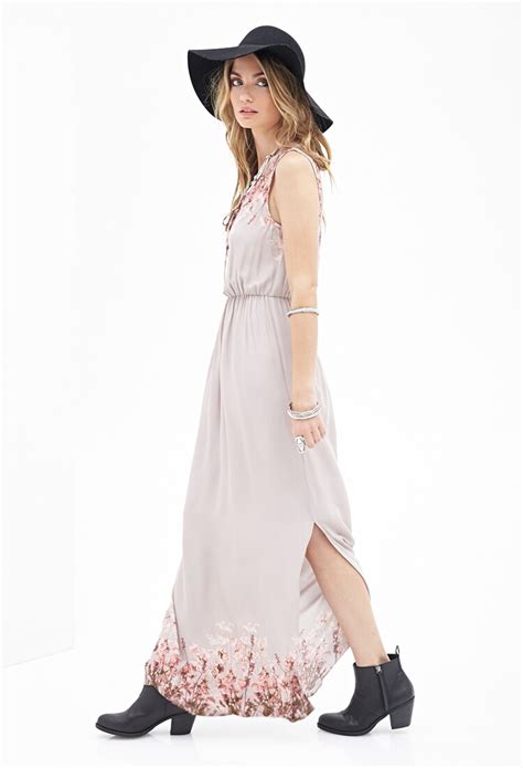 Contemporary Painted Floral Maxi Dress Forever 21 2000083561