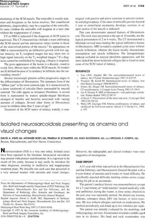 Isolated Neurosarcoidosis Presenting As Anosmia And Visual Changes