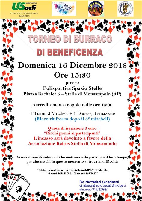 Un Torneo Di Burraco Di Beneficenza Per Lassociazione Kairos U S