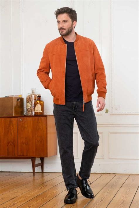 Blouson Homme Redskins Bower African Orange Cuir City