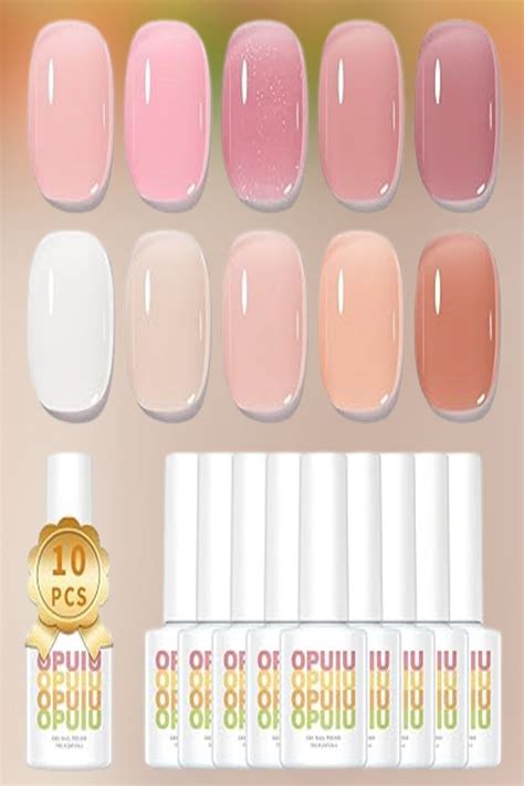 OPUIU Milky White Nude Pink Red Glitter Jelly Gel Nail Polish Set 10 Bottles Summer Sheer