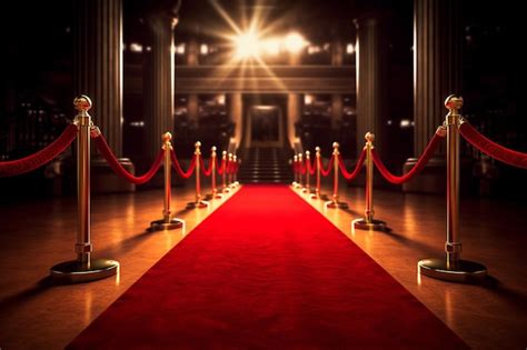 Premium Photo | Red carpet and golden barrier film festival concept