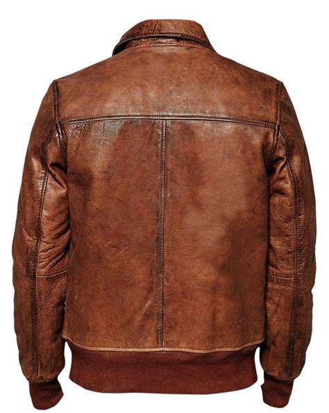 Mens Biker Vintage Motorcycle Distressed Brown Cafe Racer Bomber