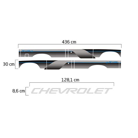 Faixa D Deluxe Azul Adesivo Chevrolet Cs Cinza Sportinox