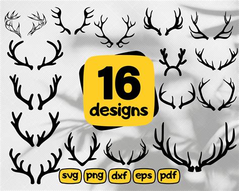 DEER ANTLERS SVG Antler Svg Deer Svg Hunting Svg Deer Head Svg