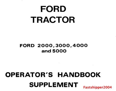 Ford 3000 Series Tractors Service Parts Catalog Owners Manual 4 Manuals On Cd Ebay