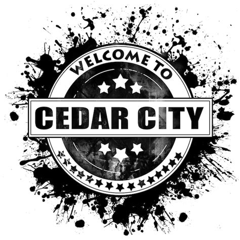 Premium Photo Cedar City City Black Rubber Stamp Isolated On A Solid