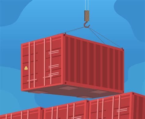 Red Container Logistics Vector Vector Art & Graphics | freevector.com