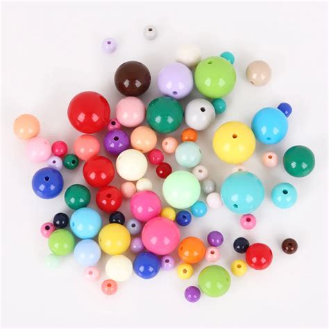 20 200pcs 6 8 10 12 14 16mm Smooth Round Acrylic Beads Loose Spacer