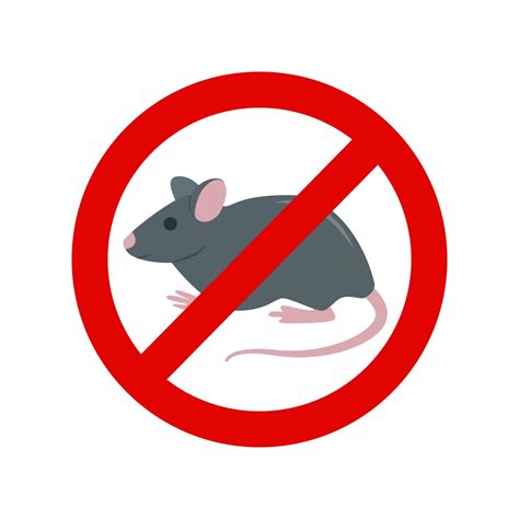 Rat In Red Forbidding Circle Rat Sign Pest Control Icon Deratization And Rodents Disinfection