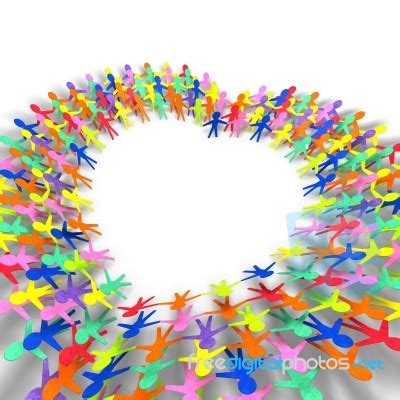 Standing People In Heart Shape Stock Image - Royalty Free Image ID 10087185