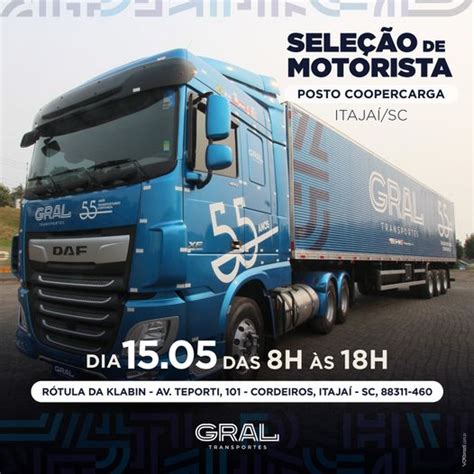 Transportes Gral Far Sele O Presencial De Motorista Carreteiro Em