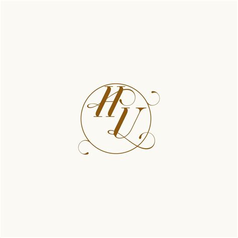 Hu Wedding Monogram Initial In Perfect Details Vector Art At