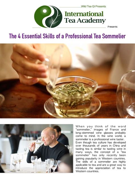 The 4 Essential Skils Of A Professional Ita Certified Tea Sommelier Pdf