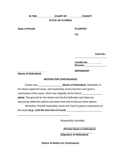 Motion For Continuance Example Fill Out Sign Online Dochub