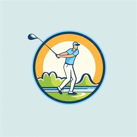 Premium Vector Golf Club Logo Vector Illustration Of A Golfer Playing Golf