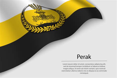 Wave flag of Perak is a region of Malaysia 21857930 Vector Art at Vecteezy