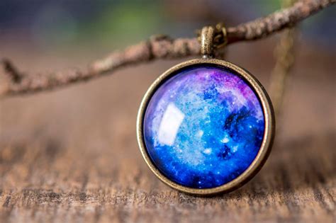 Galaxy Necklace Space Necklace Nebula Necklace Cosmos Etsy