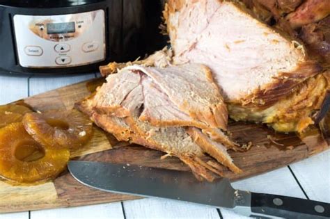 Slow Cooker Ham With Pineapple Glaze Dishing Delish