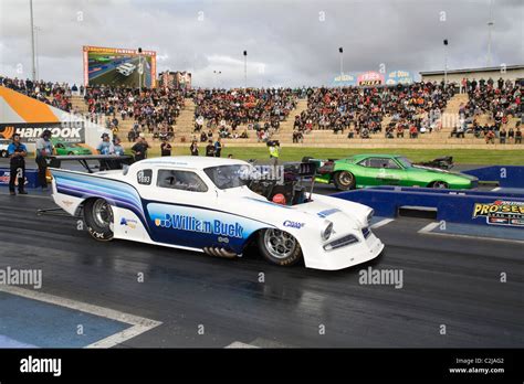 Leading Australian Top Doorslammer Drag Racer Robin Judd Lines Up His