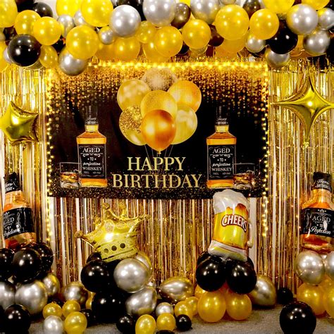 Buy Vlipoeasn Birthday Decorations For Men Women Black Gold Whiskey