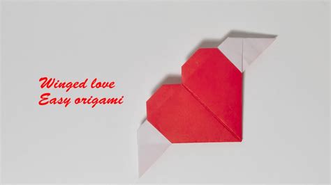 Origami Tutorial Heart With Wings Youtube