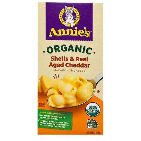 Annie S Organic Shells Real Aged Cheddar Macaroni Cheese 170 Gram