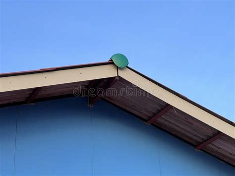 A blue roof of a house stock photo. Image of exterior - 295886040