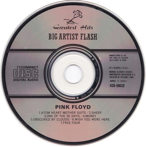 Progressive Rock Pink Floyd Greatest Hits Big Artist Flash 1989 Eyebic Inc Ecd 10032