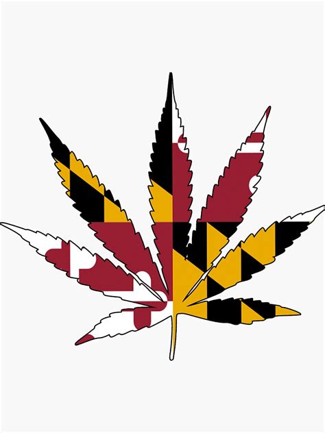 Maryland Cannabis Leaf Sticker By Roaabo Redbubble