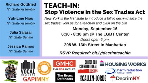 Decriminalizing Sex Work In Ny Is A Human Rights Imperative Say