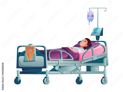 Man In Hospital Bed Cartoon