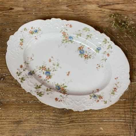 Plat De Service Oval Porcelaine De Limoges D Cor Fleuri Chez Les Voisins