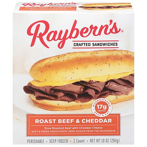 Rayberns Sandwiches Crafted Roast Beef And Cheddar 2 Ea Frozen Foods Ingles Markets